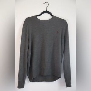 Polo Ralph Lauren Men’s 100% Wool Gray Crewneck Sweater (Size L)